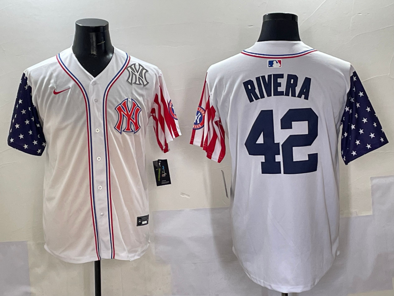 Men 2025  MLB New York Yankees #42 Rivera white jersey style 3->new york yankees->MLB Jersey